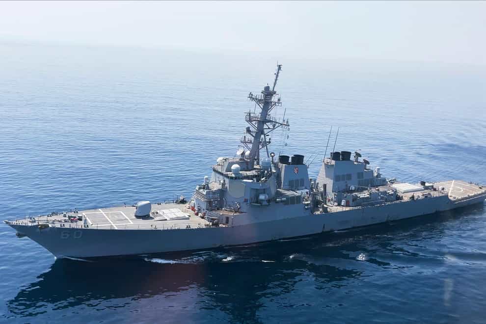 The USS Paul Hamilton is seen after passing through the Strait of Hormuz (Jon Gambrell/AP)