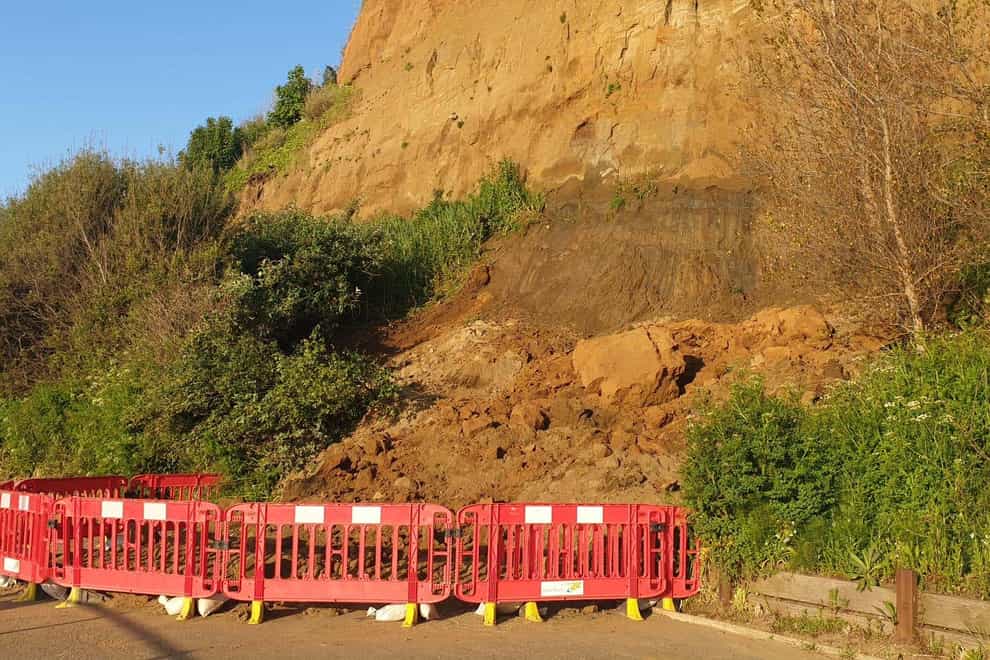 The cliff fall took place at Small Hope Beach, Shanklin (Isle of Wight Council/PA)