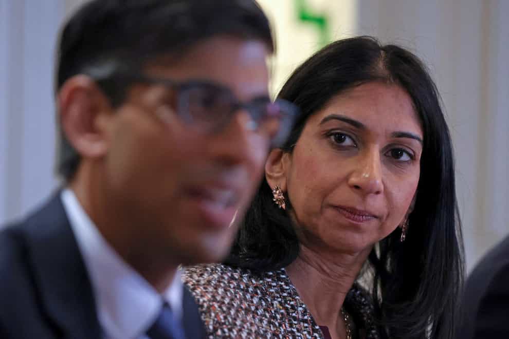 Prime Minister Rishi Sunak has been urged to order an inquiry into Home Secretary Suella Braverman (Phil Noble/PA)