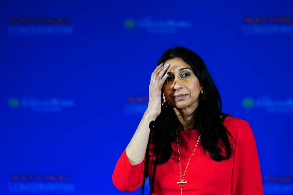 Home Secretary Suella Braverman speaking during the National Conservatism Conference at the Emmanuel Centre, central London. Picture date: Monday May 15, 2023.