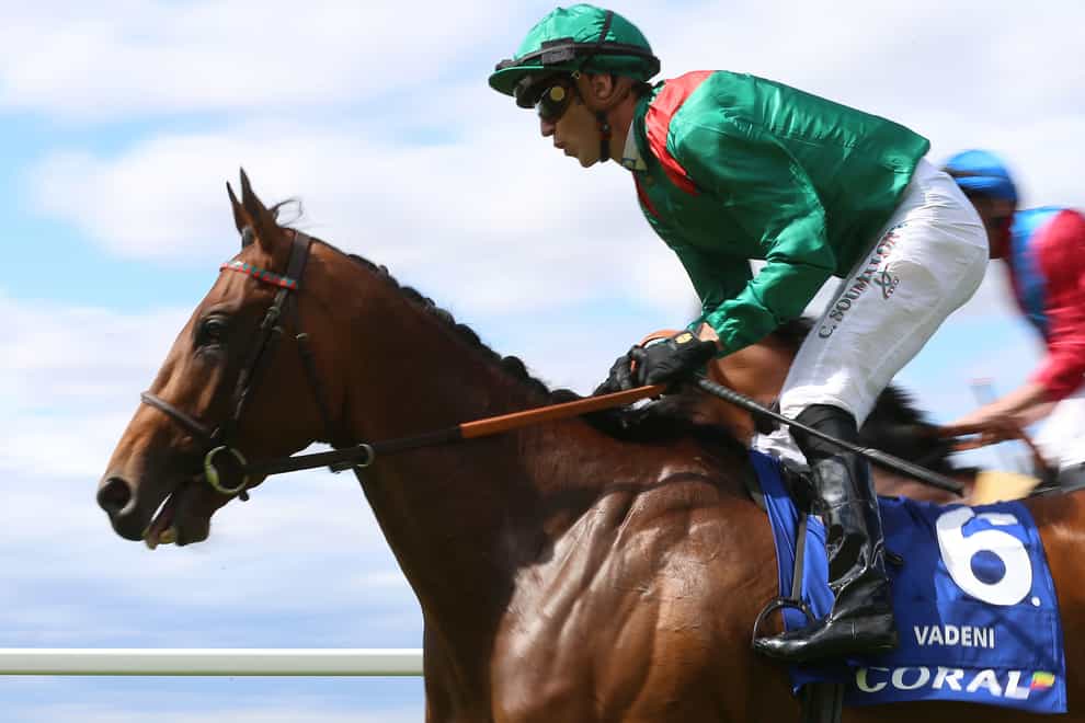 Vadeni ridden by Christophe Soumillon went onto win The Coral-Eclipse during The Coral Summer Festival at Sandown Park, Esher (Nigel French/PA)