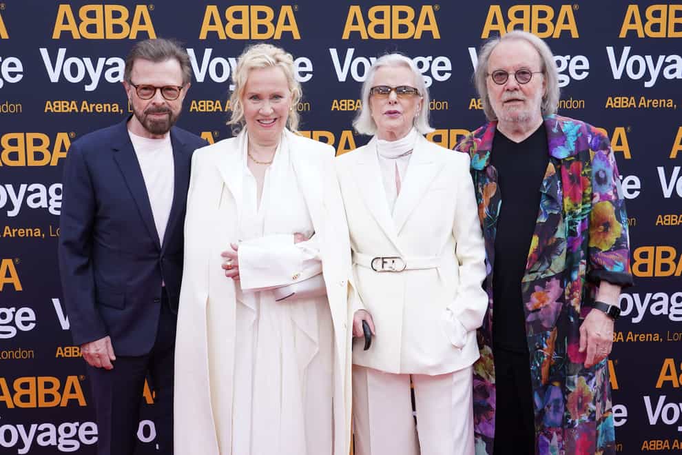 Abba members Bjorn Ulvaeus, Agnetha Faltskog, Anni-Frid Lyngstad and Benny Andersson (Ian West/PA)