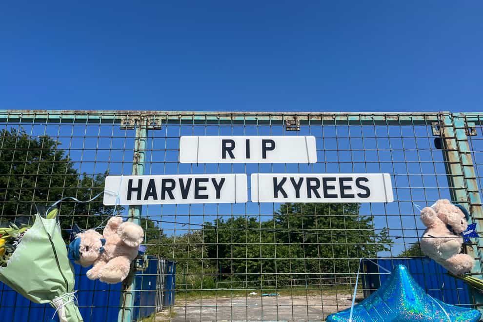Tributes to teenagers Harvey Evans and Kyrees Sullivan (PA)