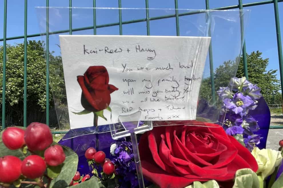 Tributes left for Kyrees Sullivan, 16, and Harvey Evans, 15, in Ely, Cardiff, whose death in a car crash sparked a riot. Tensions reached breaking point after officers were called to the collision, in Snowden Road, Ely, at about 6pm on Monday. Officers faced what they called “large-scale disorder”, with at least two cars torched as trouble involving scores of youths flared for hours.
