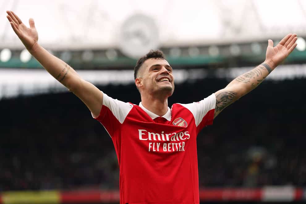 Granit Xhaka has been linked with a move away from Arsenal in the summer (Adam Davy/PA)