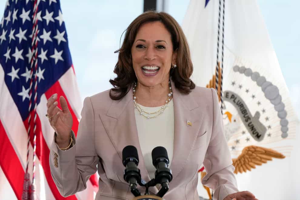 Kamala Harris will deliver the address at West Point (Rebecca Blackwell/AP/PA)