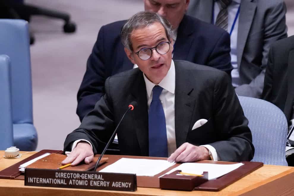 IAEA director-general Rafael Grossi speaks during a Security Council meeting at United Nations headquarters on Tuesday, May 30, 2023 (Seth Wenig/AP/PA)