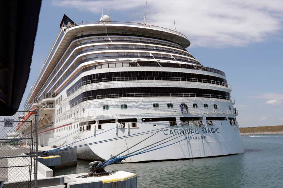 The Carnival cruise line ship Carnival Magic in Cape Canaveral, Florida (John Raoux/AP/PA)