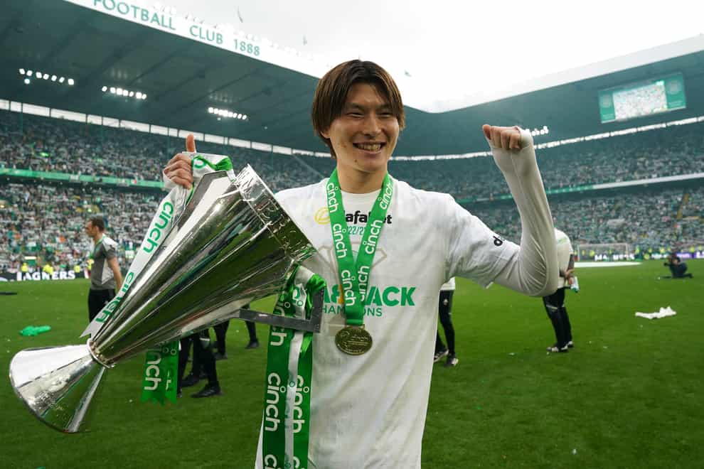 Kyogo Furuhashi is a Scottish Cup final doubt (Andrew Milligan/PA)