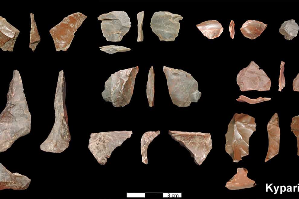 Stone tools dated about 700,000 years ago (Greek Culture Ministry/AP)