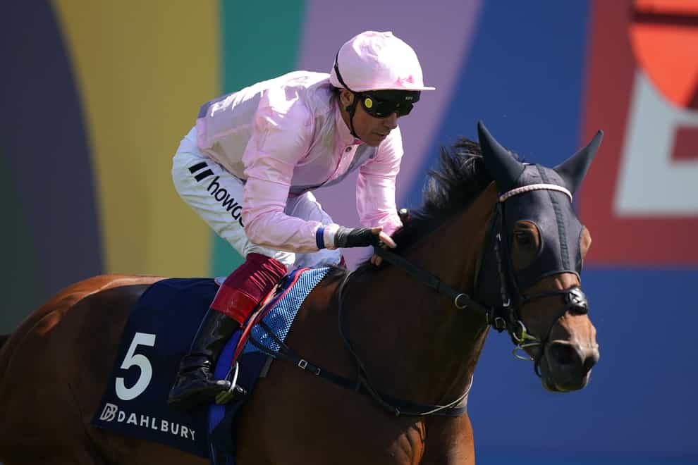 Emily Upjohn ridden by Frankie Dettori wins The Dahlbury Coronation Cup during ladies day of the 2023 Derby Festival at Epsom Downs Racecourse, Epsom. Picture date: Friday June 2, 2023.