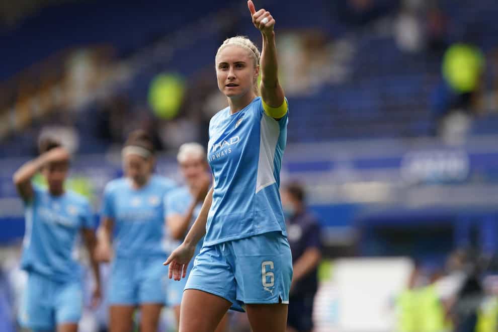Steph Houghton has signed a new deal at Manchester City (Martin Rickett/PA)