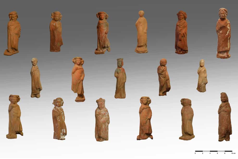The clay figures were left by worshippers over more than a thousand years (Greek Culture Ministry via AP)