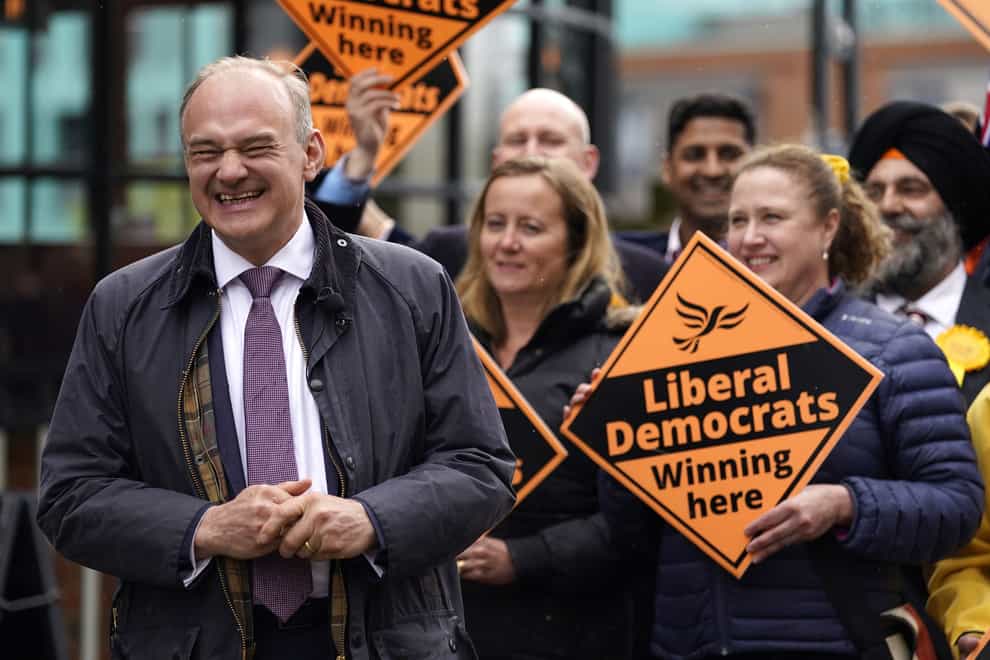 Liberal Democrat leader Sir Ed Davey will visit Mid-Bedfordshire on Monday (Andrew Matthews/PA)