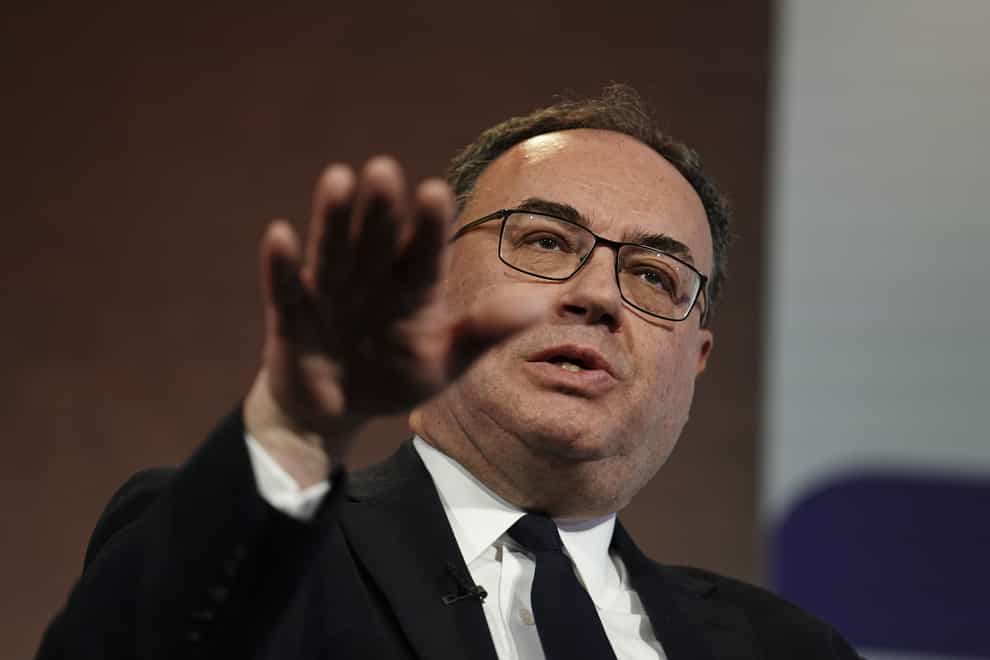 Andrew Bailey was speaking to the Lords Economic Affairs Committee (Jordan Pettitt/PA)