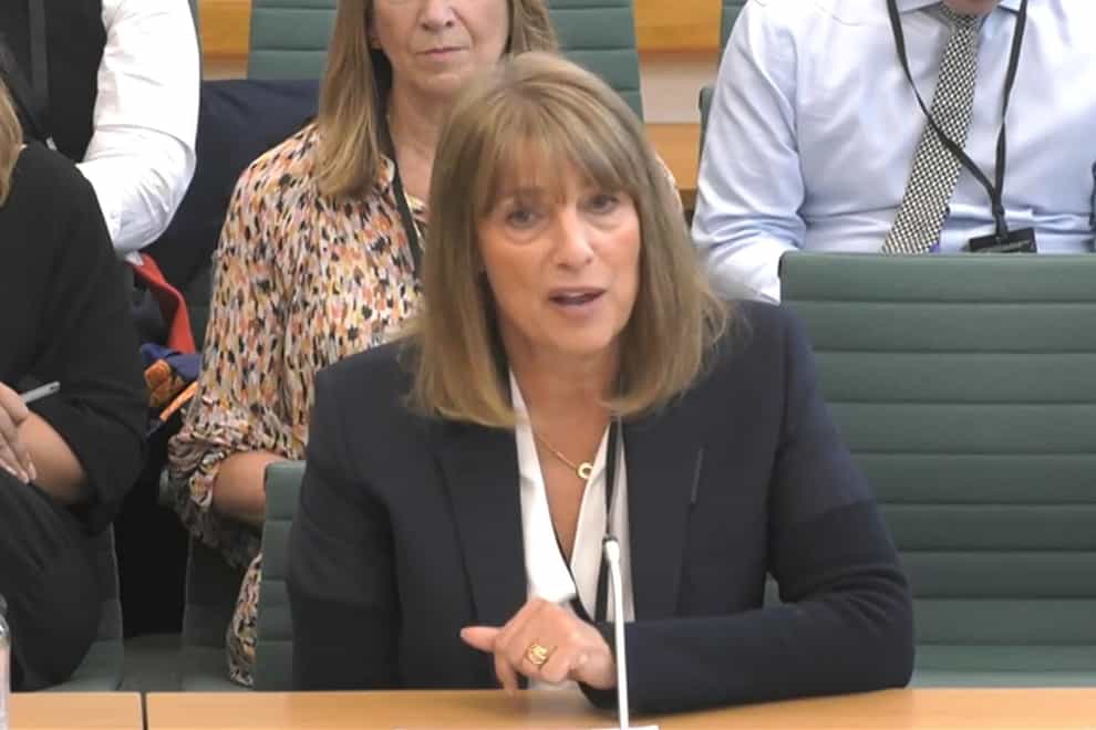 Dame Carolyn McCall addresses the Digital, Culture, Media and Sport Committee (House of Commons/PA)