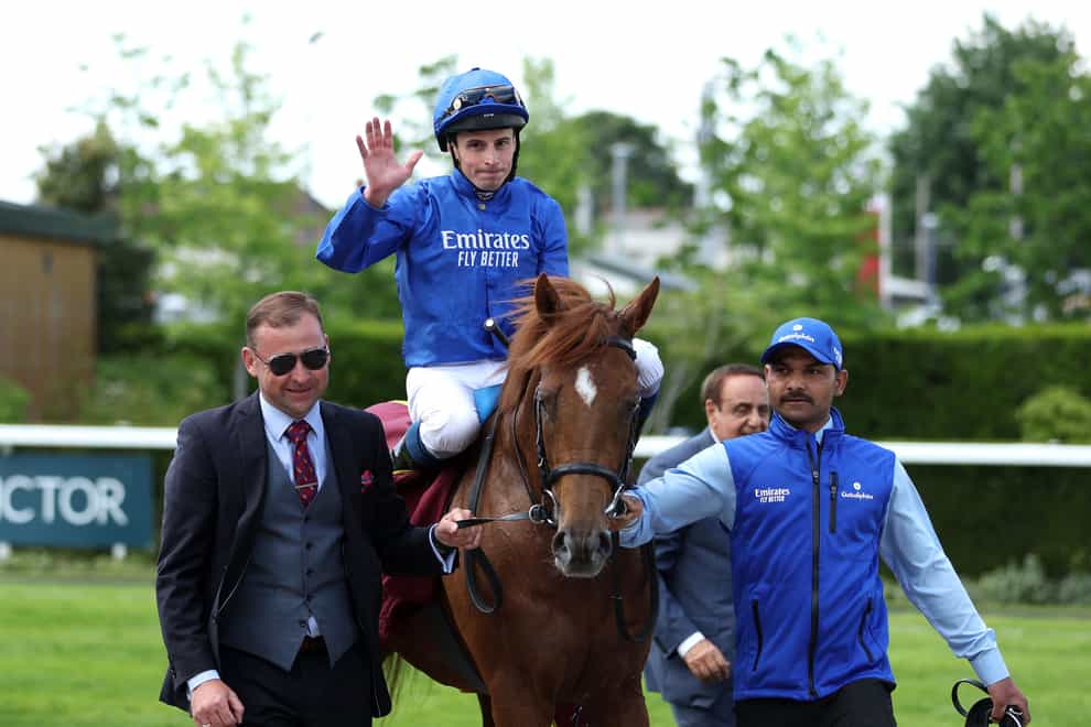 William Buick and Modern Games after winning the Lockinge Stakes at Newbury (Steven Paston/PA)