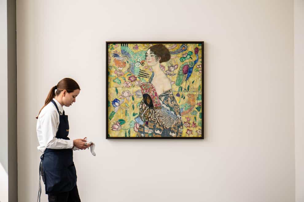 The last portrait by Austrian artist Gustav Klimt could sell for up to £65m at auction (Sotheby’s/PA)