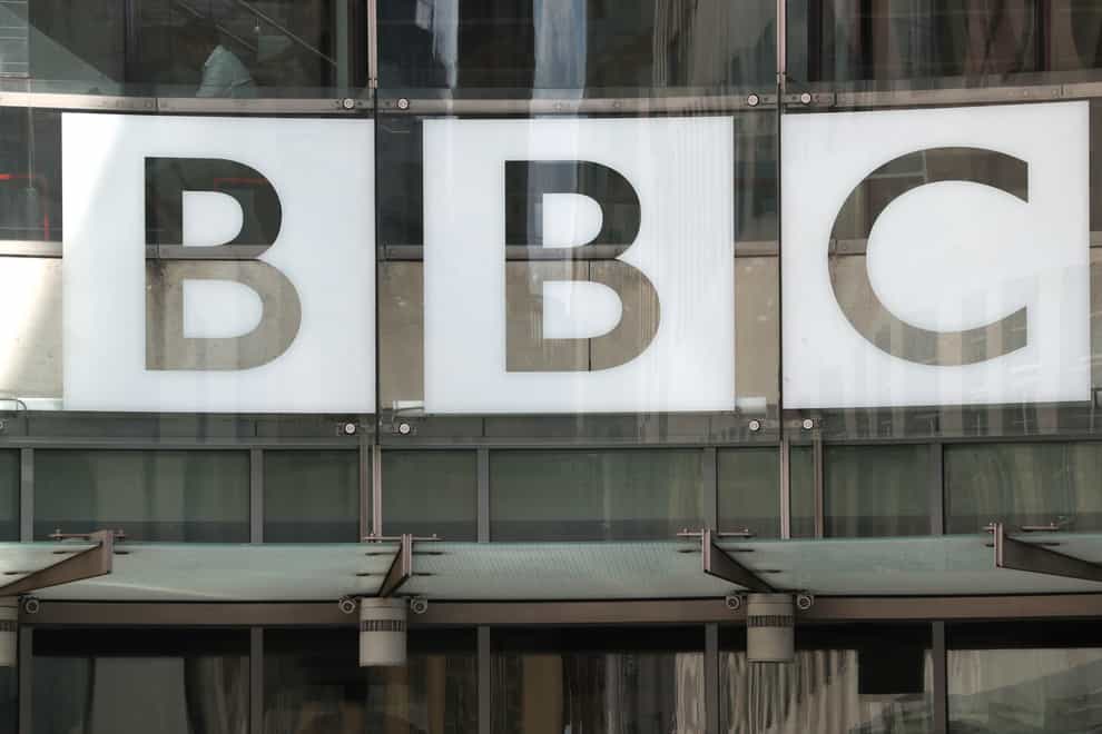 A view of the BBC New Broadcasting House sign in central London (Jonathan Brady/PA)