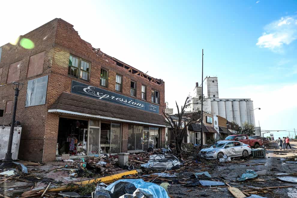 The main street of Perryton, Texas, was severely damaged by the tornado (AP Photo/David Erickson)