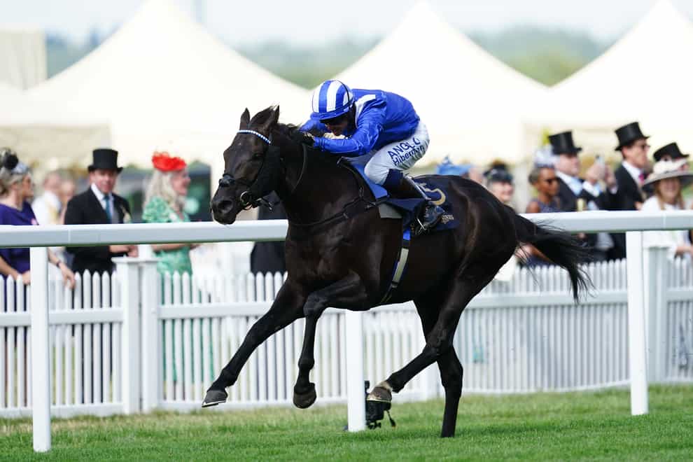 Mostahdaf and Jim Crowley on their way to winning the Prince Of Wales’s Stakes during day three of Royal Ascot at Ascot Racecourse, Berkshire. Picture date: Thursday June 22, 2023.