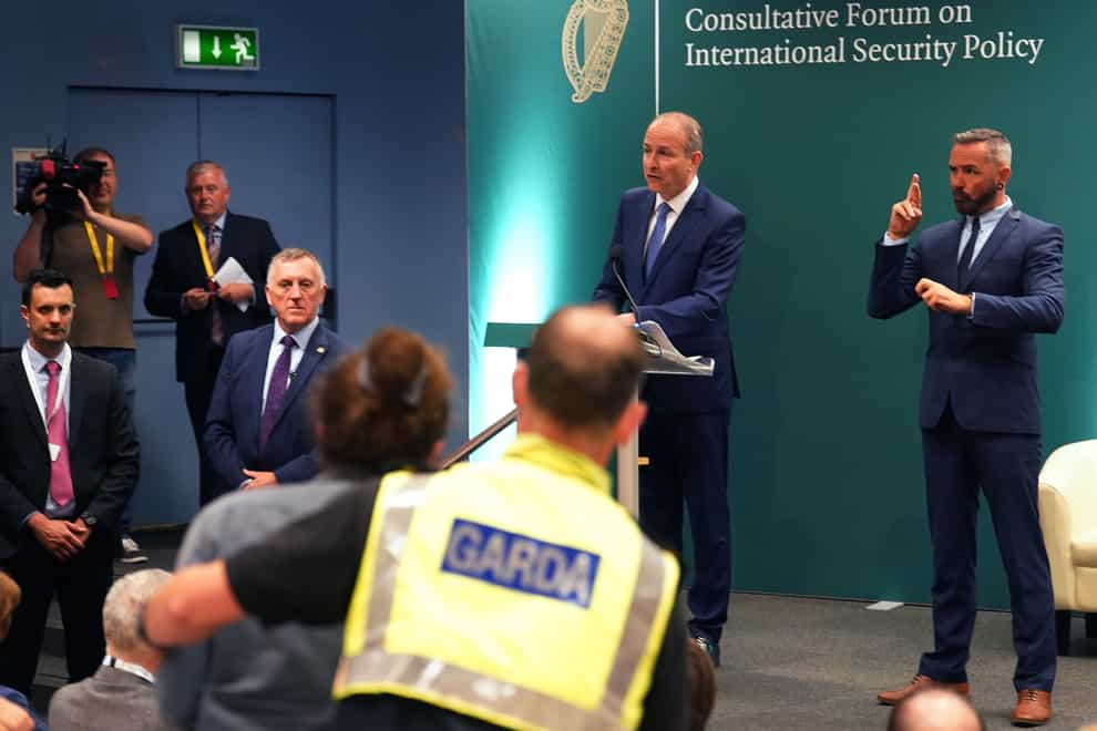 Tanaiste Micheal Martin continues his opening address (Brian Lawless/PA)