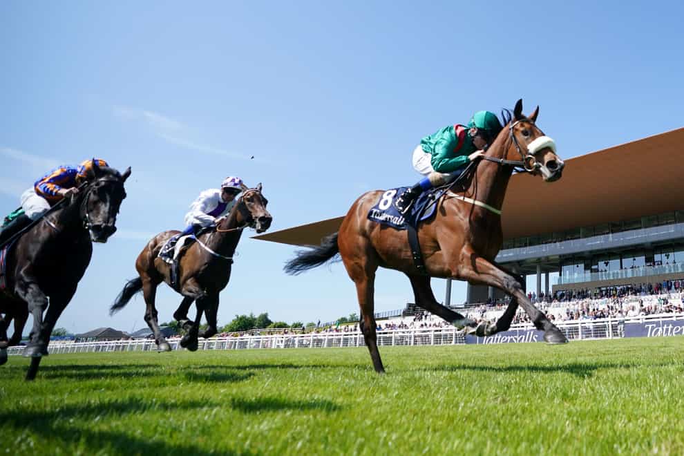 Tahiyra landed the Irish 1,000 Guineas with something to spare at the Curragh (Niall Carson/PA)