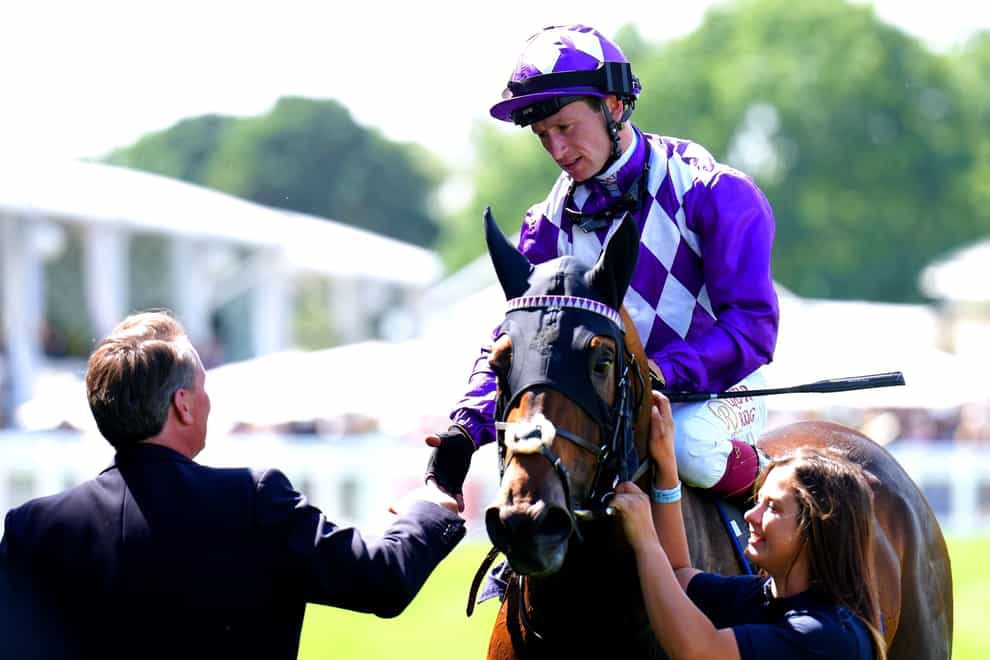 Oisin Murphy on Shaquille after winning the Commonwealth Cup during day four of Royal Ascot at Ascot Racecourse (John Walton/PA)