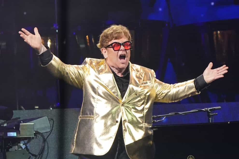Elton John performing on the Pyramid Stage (Yui Mok/PA)