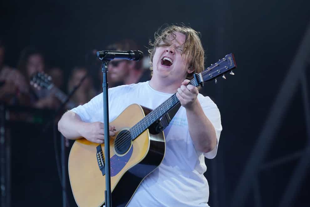 Lewis Capaldi performing on the Pyramid Stage (Yui Mok/PA)
