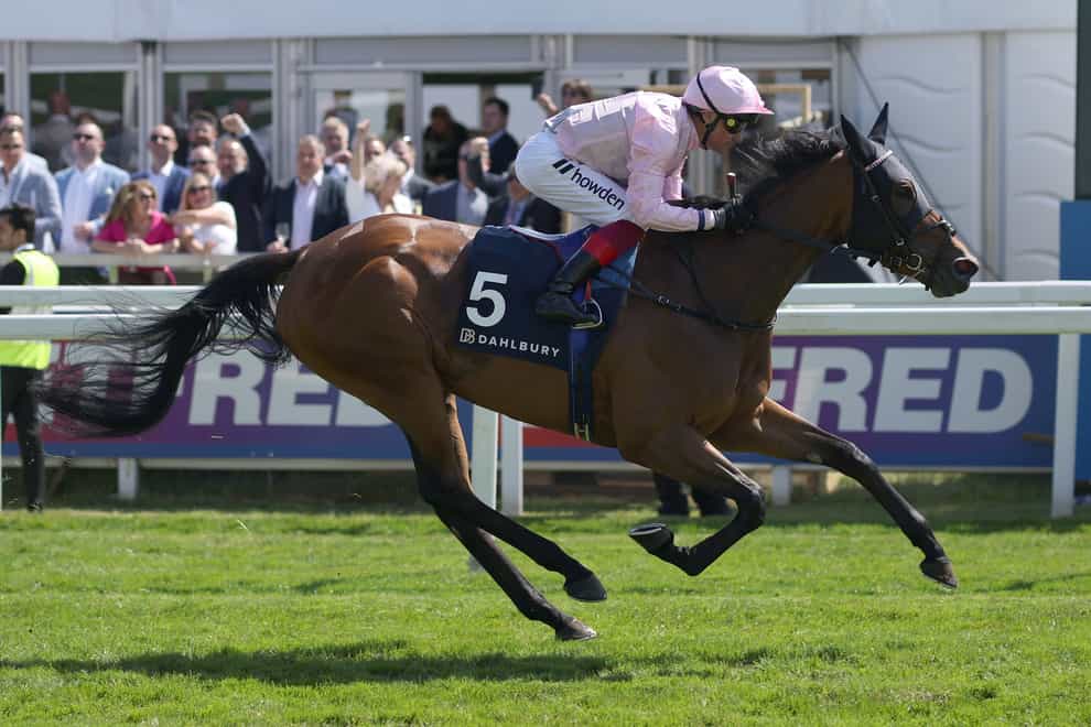 Emily Upjohn and Frankie Dettori won the Coronation Cup on the filly’s previous outing (Steven Paston/PA)