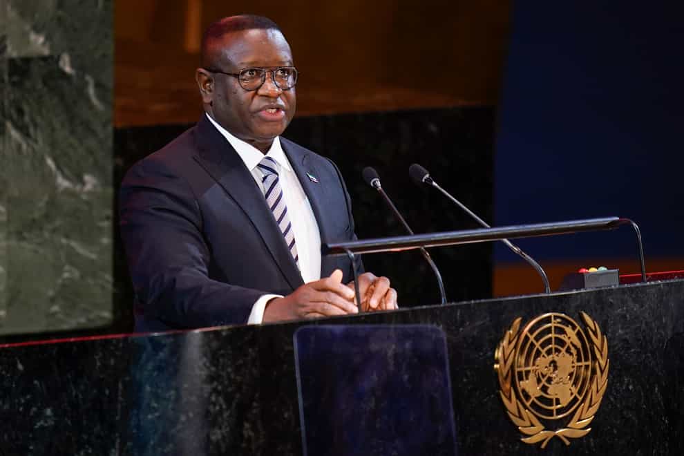 Julius Maada Bio, President of Sierra Leone, has already been sworn in for his second term (AP)