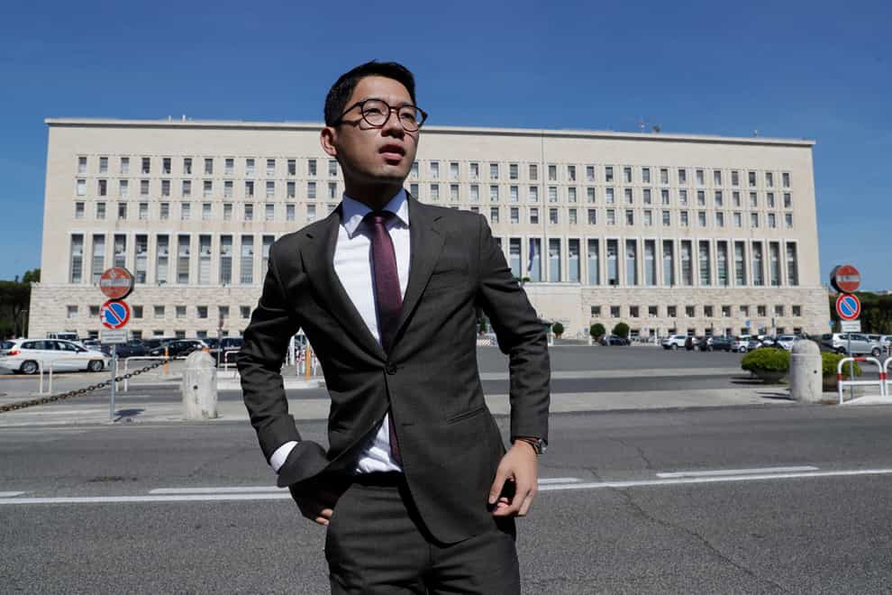 Hong Kong police have accused eight self-exiled pro-democracy activists, including Nathan Law, of violating the territory’s tough National Security Law and offered rewards of 1 million Hong Kong dollars each for information leading to their arrests (Andrew Medichini/AP)