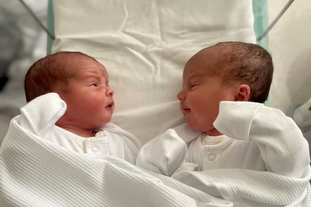 The Kelly brothers were the first set of twins to arrive at Ulster Hospital (South Eastern Health Trust/PA)