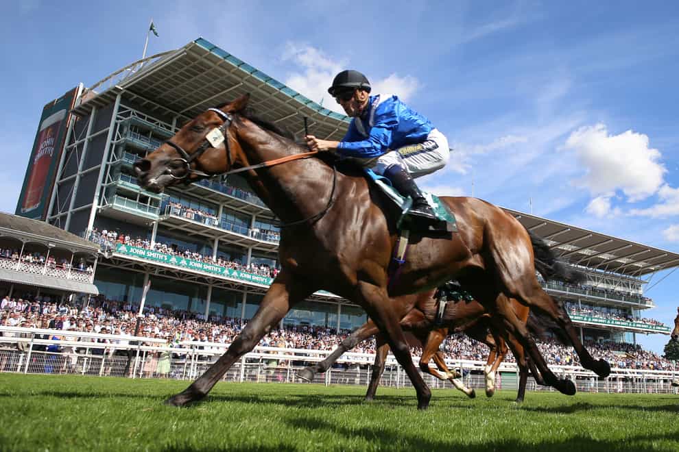 Anmaat winning the John Smith’s Cup at York (Nigel French/PA)