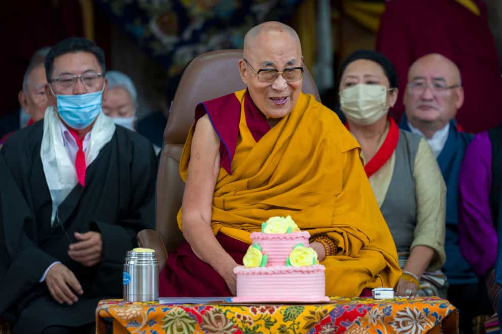 Tibetan spiritual leader the Dalai Lama celebrated his birthday in India (Ashwini Bhatia/AP)