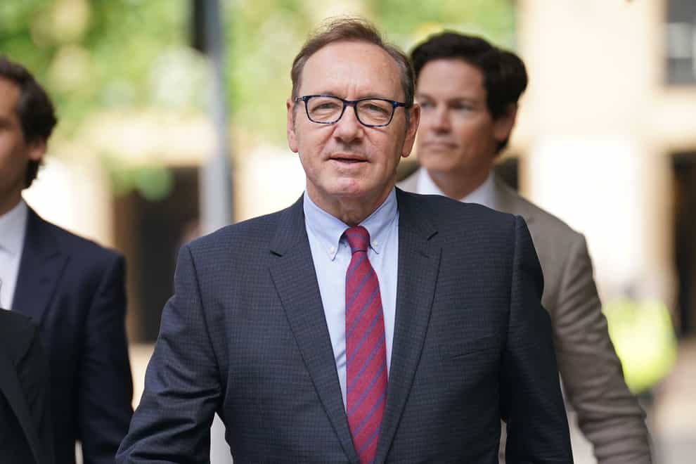 Kevin Spacey arrives at Southwark Crown Court on Thursday (Lucy North/PA)