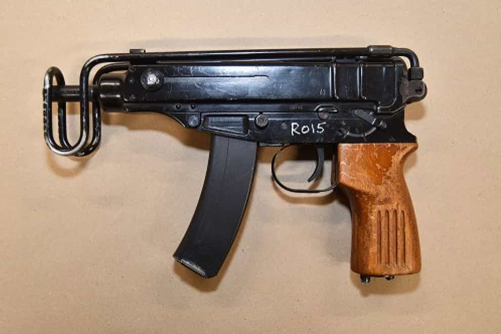 A Skorpion sub-machine gun similar to that used by Connor Chapman in the shooting outside the Lighthouse in Wallasey Village, Wirral, which killed Elle Edwards (Merseyside Police/PA)