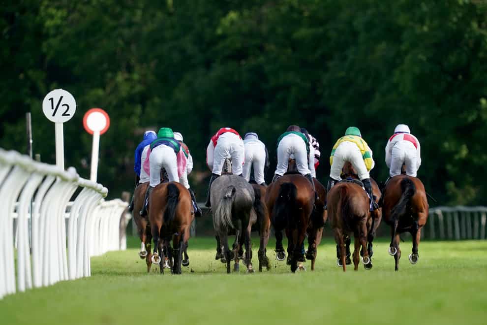 Hillsin (far right) heads out on the final circuit (David Davies/PA)
