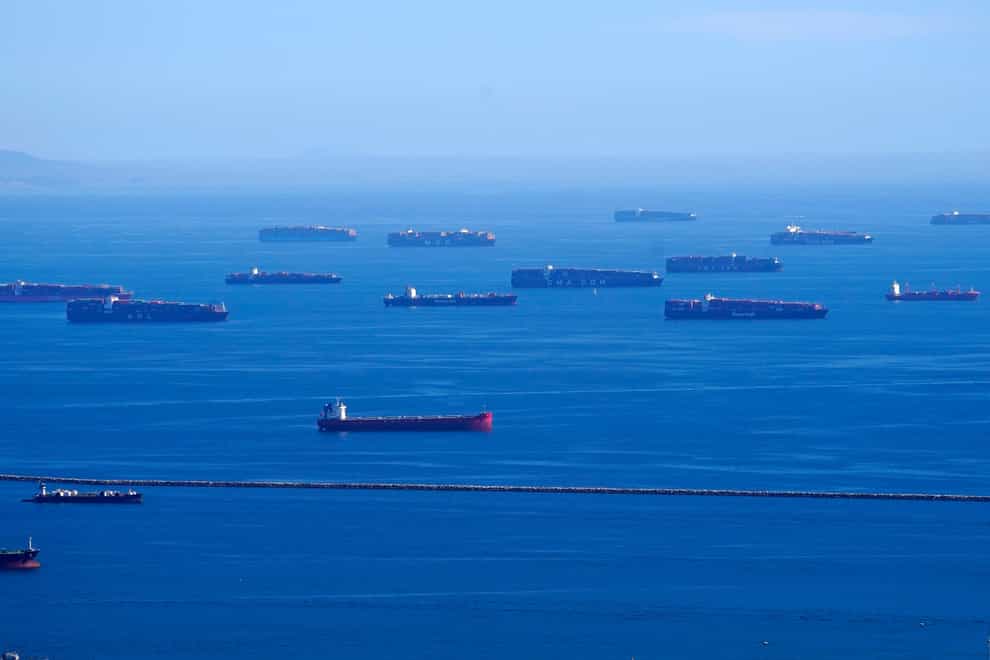 Negotiators rubber-stamped a deal for shipping emissions to reach net zero ‘by or around’ 2050 (Mark J Terrill/AP)