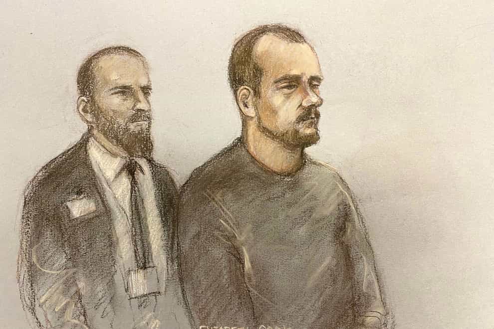 Jamie Barrow (right) depicted at an earlier court hearing (Elizabeth Cook/PA)