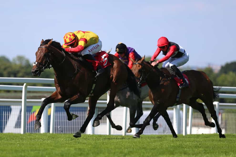 Savvy Victory ridden by Tom Marquand (left) wins The Davies Insurance Solutions Gala Stakes at Sandown (Nigel French/PA)