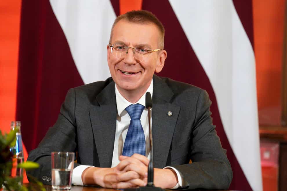Latvian President Edgars Rinkevics is known for his particularly tough line on Russia (AP)