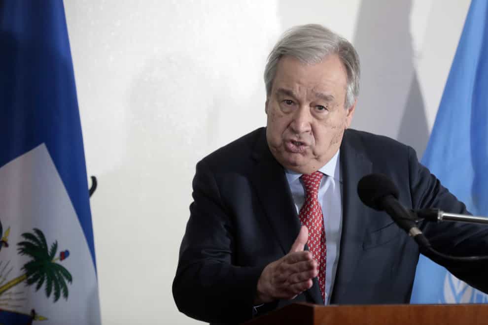 UN secretary-general Antonio Guterres has warned of civil war in Sudan (Odelyn Joseph/AP/PA)