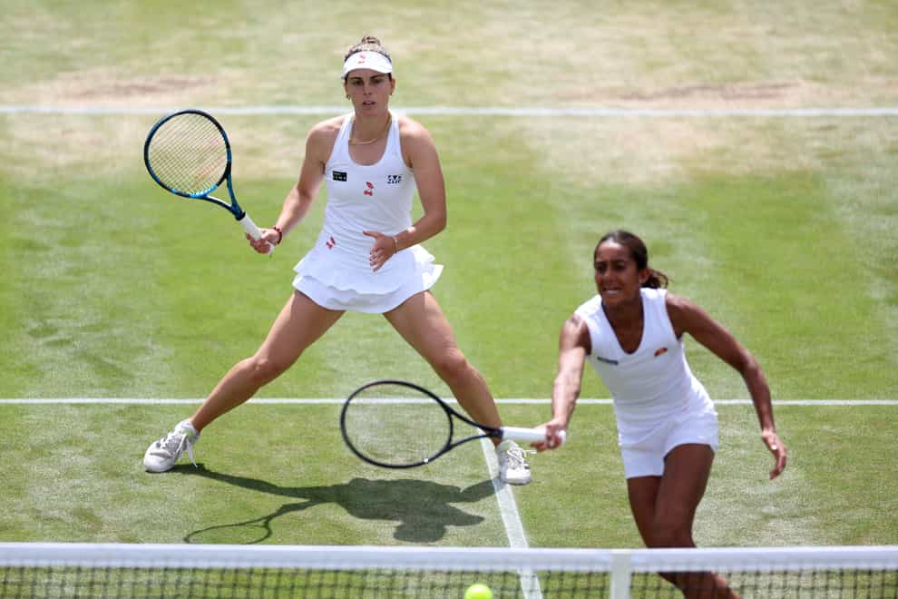 Maia Lumsden and Naiktha Bains are out of Wimbledon after losing in the quarter-finals (Bradley Collyer/PA)