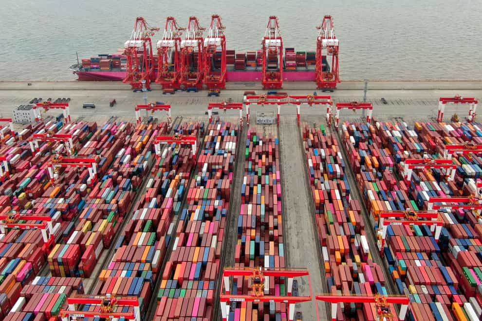 The Yangshan container port in Shanghai, China (Chinatopix via AP)