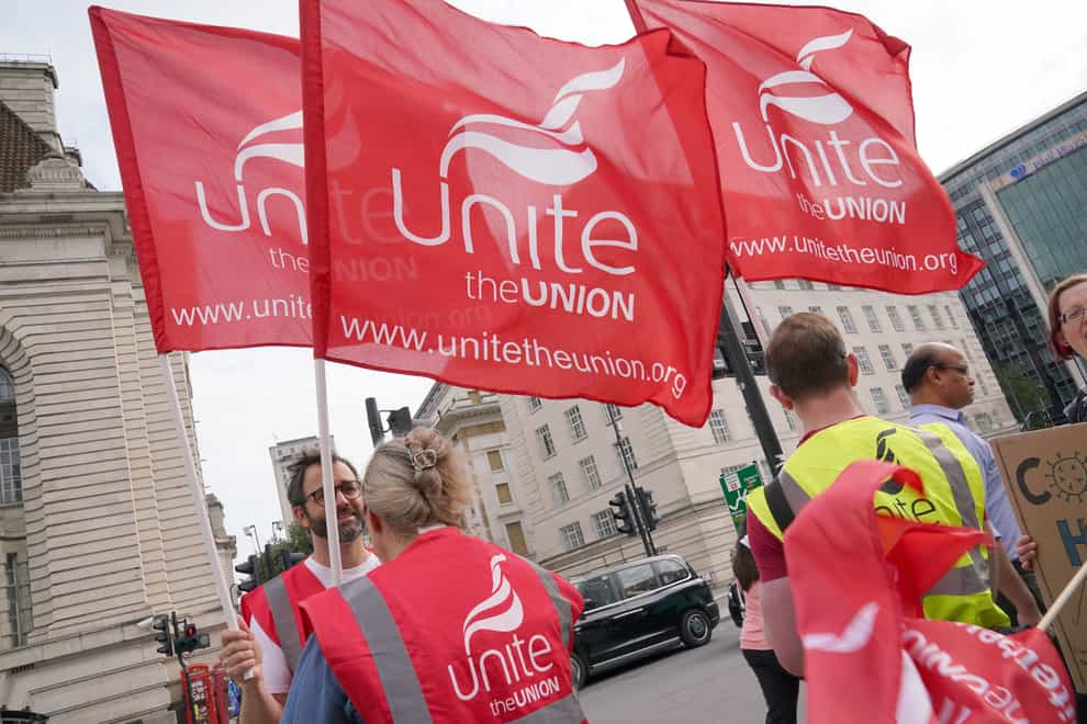 More than 10 unions, including Unite, took High Court action against the Government (Lucy North/PA)