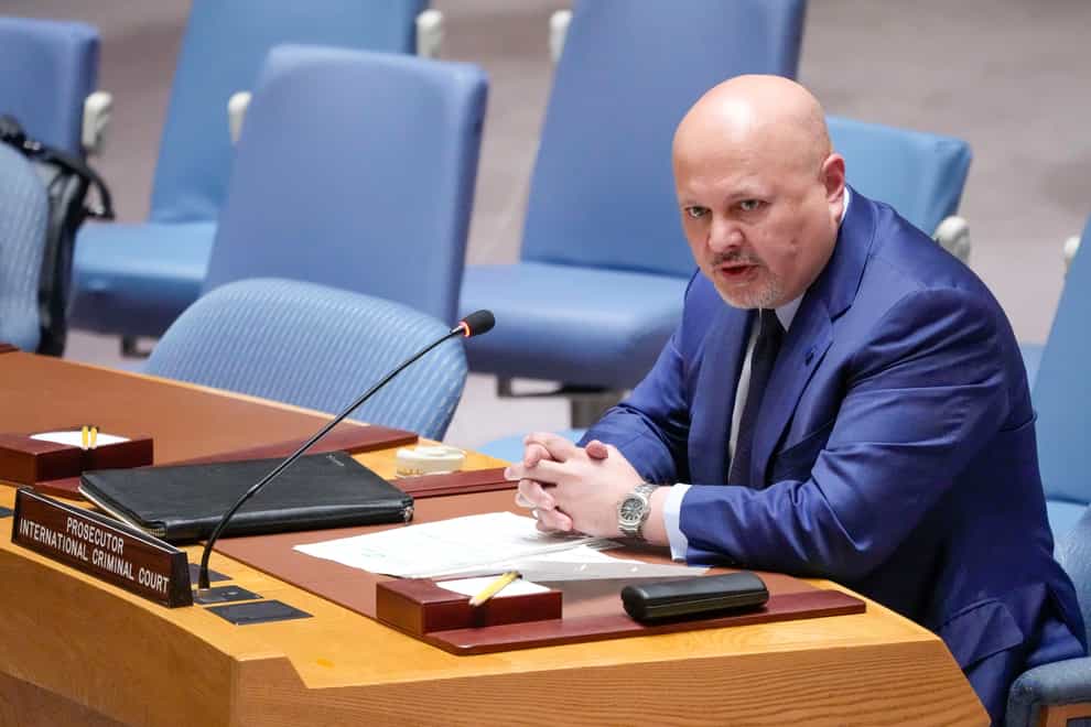 Karim Khan, Prosecutor of International Criminal Court, addresses a Security Council meeting on the situation in Sudan (Mary Altaffer/AP/PA)
