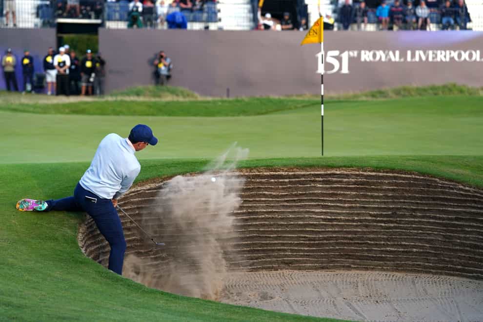 Rory McIlroy escaped trouble on the last hole at the Open (David Davies/PA)
