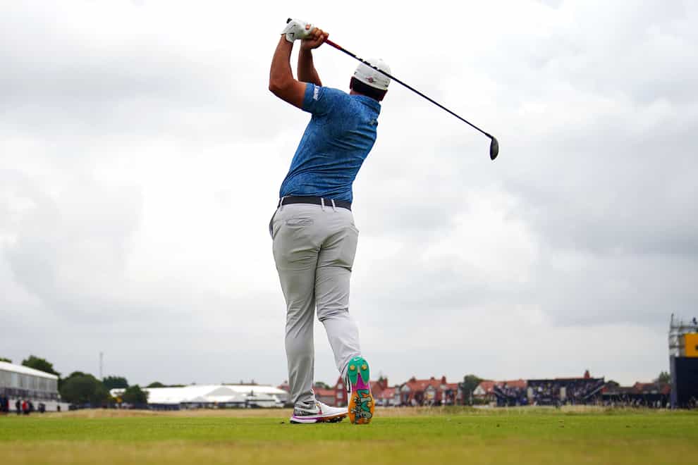 Spain’s Adrian Otaegui tees off on day two of The Open at Royal Liverpool (Peter Byrne/PA)